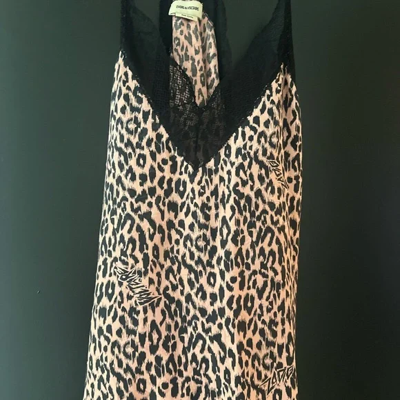 Leopard Print Camisole with Black Lace - Picture 3 of 3